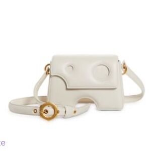 Pre owned OFF-WHITE LEATHER BURROW-22 shoulder crossbody bag WHITE/GOLD hardware